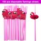 Flamingo Drinking Straws Cocktail Straws 9.65 Inch 100 PCS, Red Flamingo Drinking Straws for Cocktail,Milkshake,Juice, Decoration & Add Atmosphere for Valentine's Day